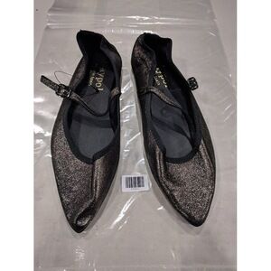 Maypol Made in Spain Mary Jane Flats Pointed Toe Metallic 37